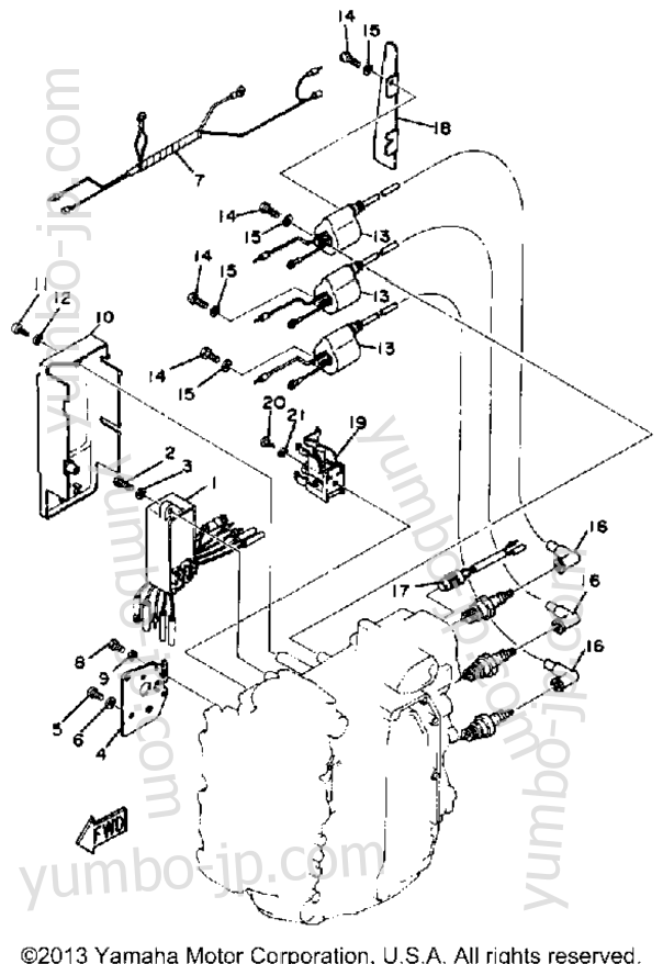 Electric Parts для лодочных моторов YAMAHA 40LN 1984 г.