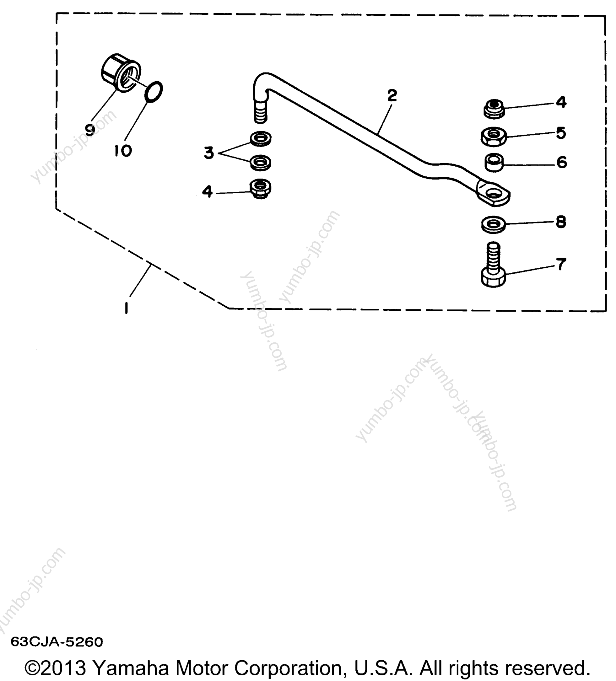 Alternate 1 Steering Guide Attachment для лодочных моторов YAMAHA P40EJRW_THLW (40MSHW) 1998 г.
