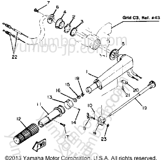 Steering для лодочных моторов YAMAHA 8SK_LK (8LK) 1985 г.