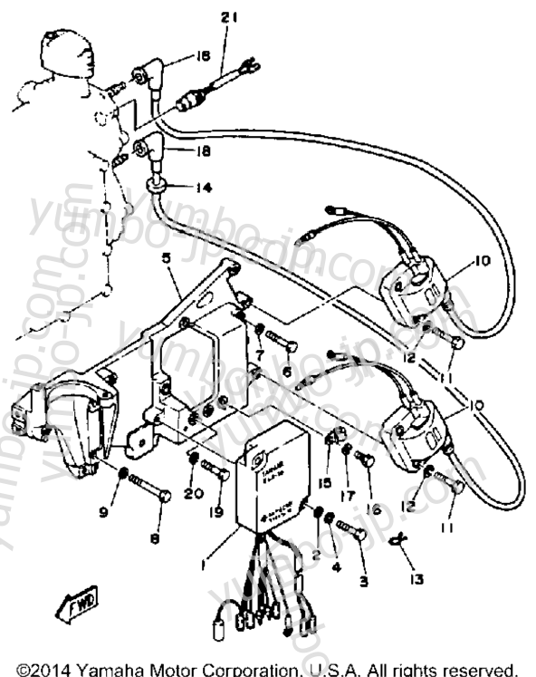 Electric Parts для лодочных моторов YAMAHA 25MLHQ 1992 г.
