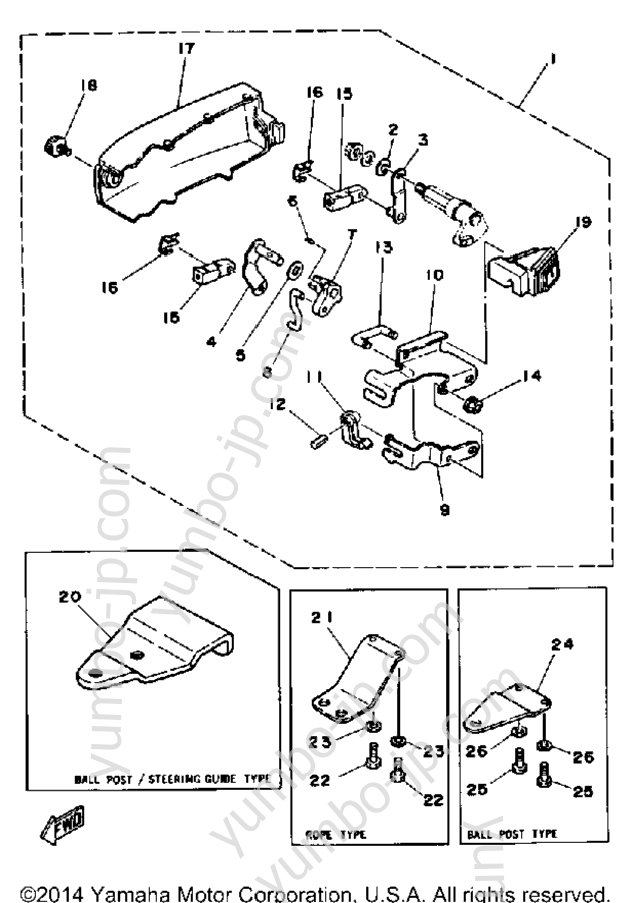 Remote Control Attachment для лодочных моторов YAMAHA 30ESF 1989 г.
