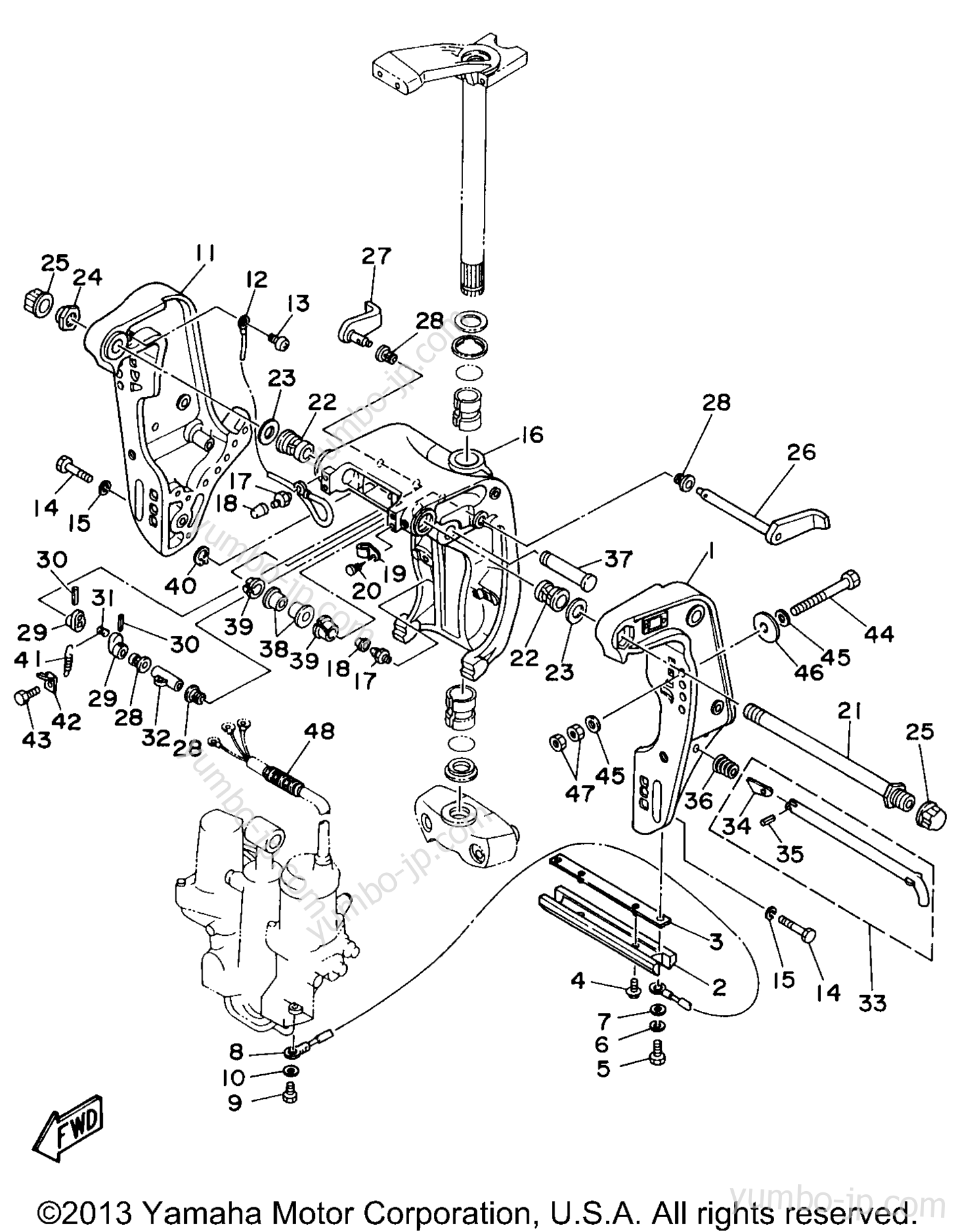 Bracket 1 для лодочных моторов YAMAHA C75TLRX 1999 г.