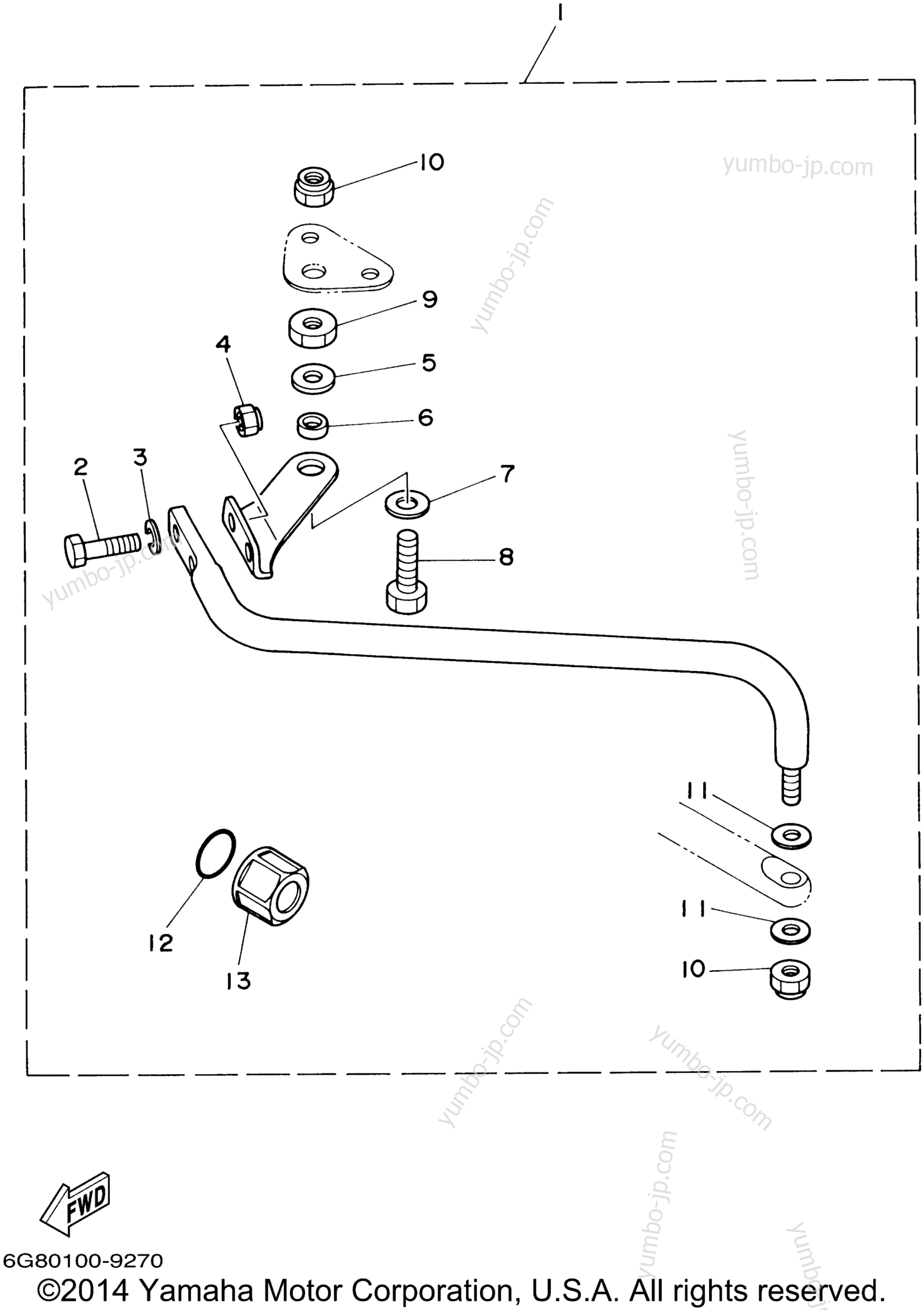 Steering Guide для лодочных моторов YAMAHA T9.9ELHA 2002 г.