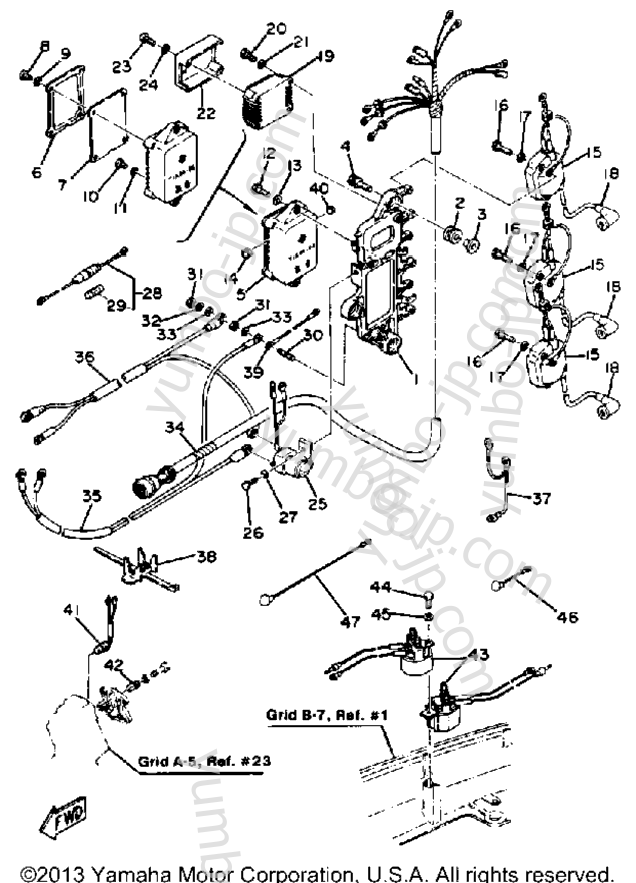 Electric Parts 1 для лодочных моторов YAMAHA 90ETLN 1984 г.