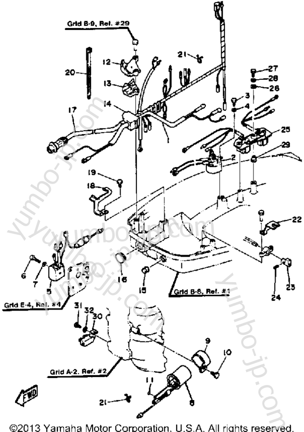 Electric Parts (40E 40Et) для лодочных моторов YAMAHA 40ELK 1985 г.