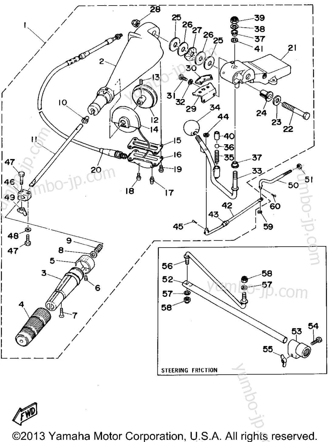 Steering для лодочных моторов YAMAHA P60TLHS 1994 г.