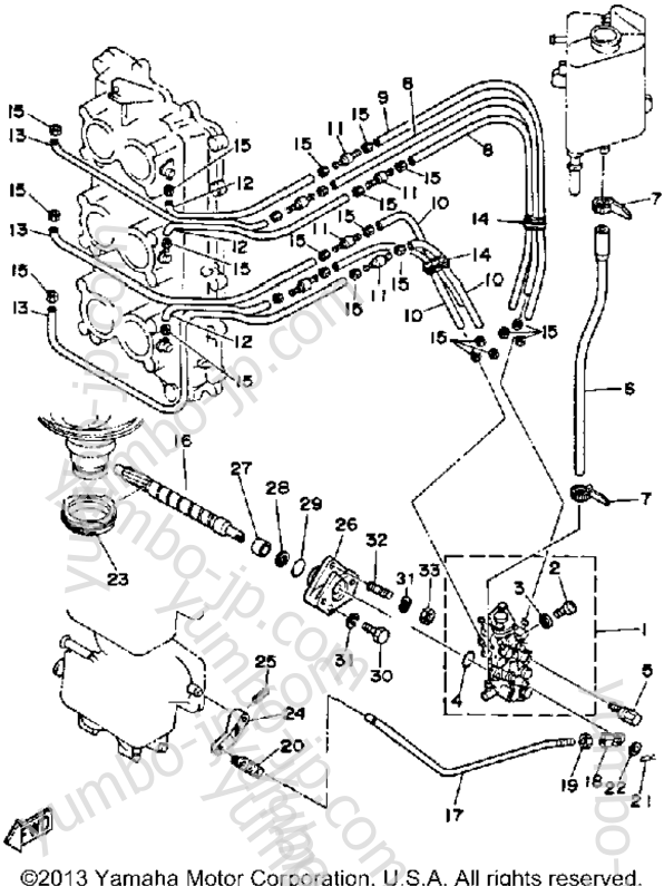 Oil Pump Conversion Kit для лодочных моторов YAMAHA 200ETLJ 1986 г.