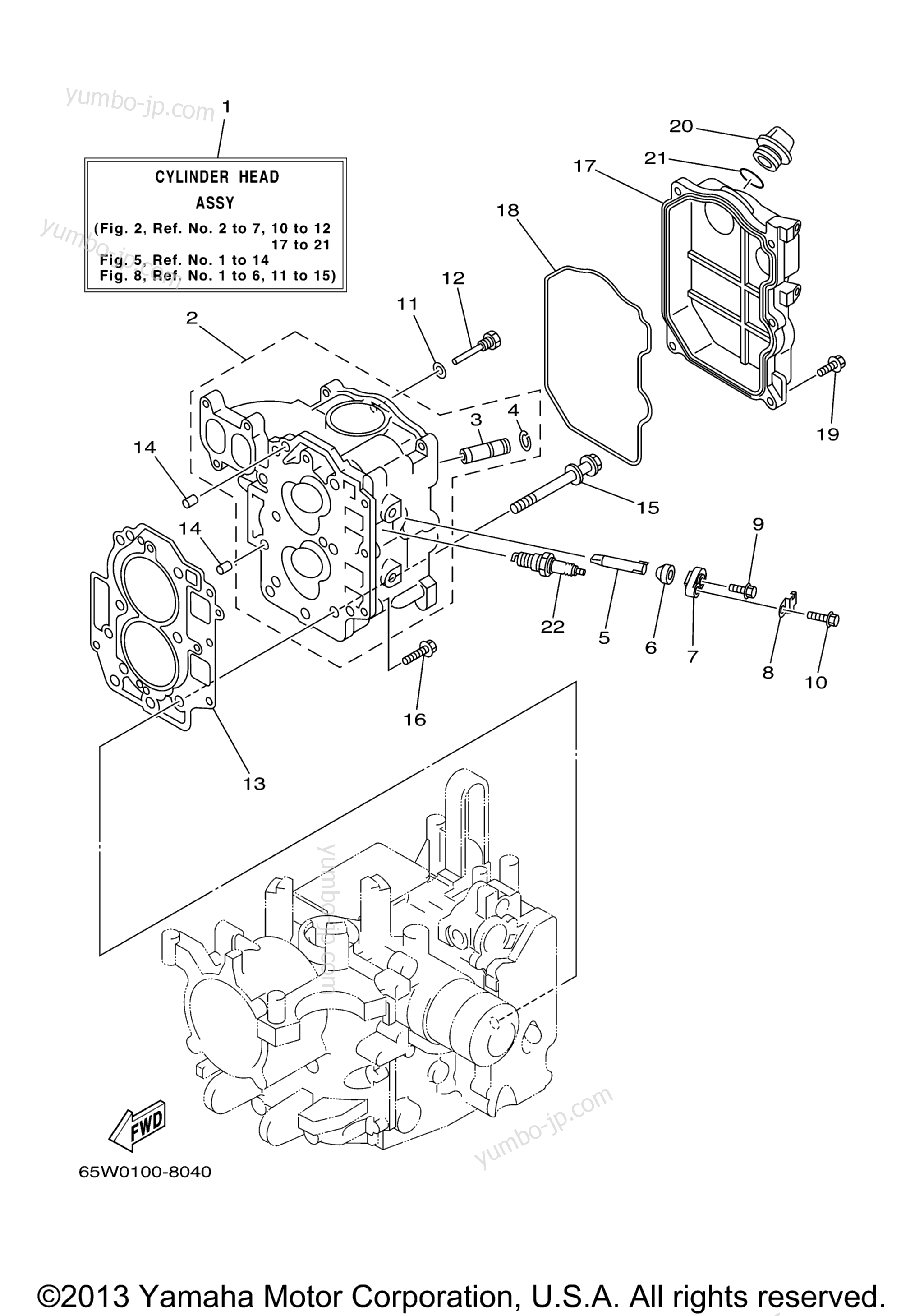 Cylinder Crankcase 2 для лодочных моторов YAMAHA F25TLRY (F25MLHY) 2000 г.
