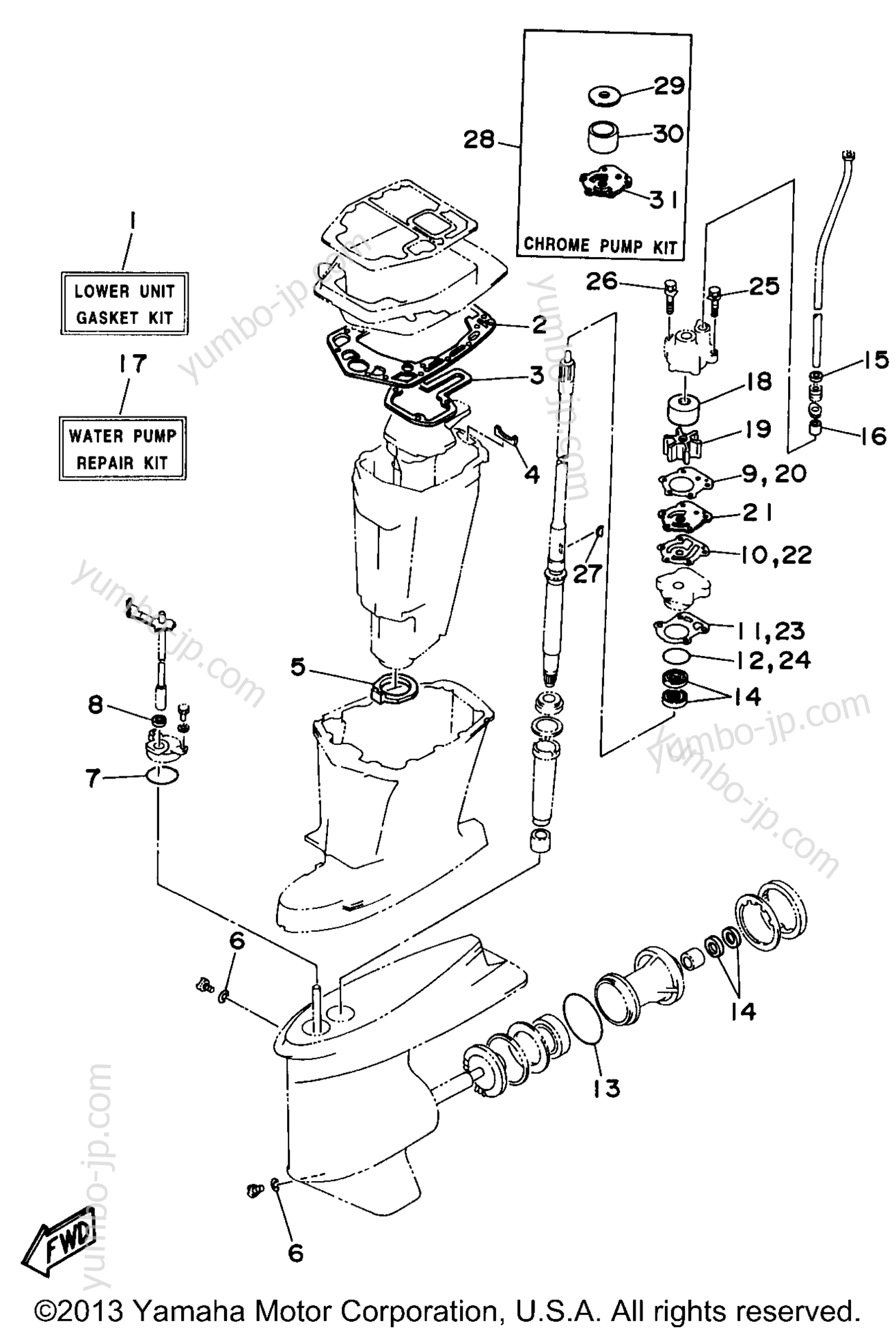 Repair Kit 2 for outboards YAMAHA C75TLRX 1999 year