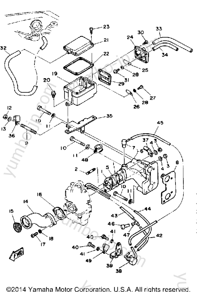 Intake для лодочных моторов YAMAHA FT9.9ELD 1990 г.