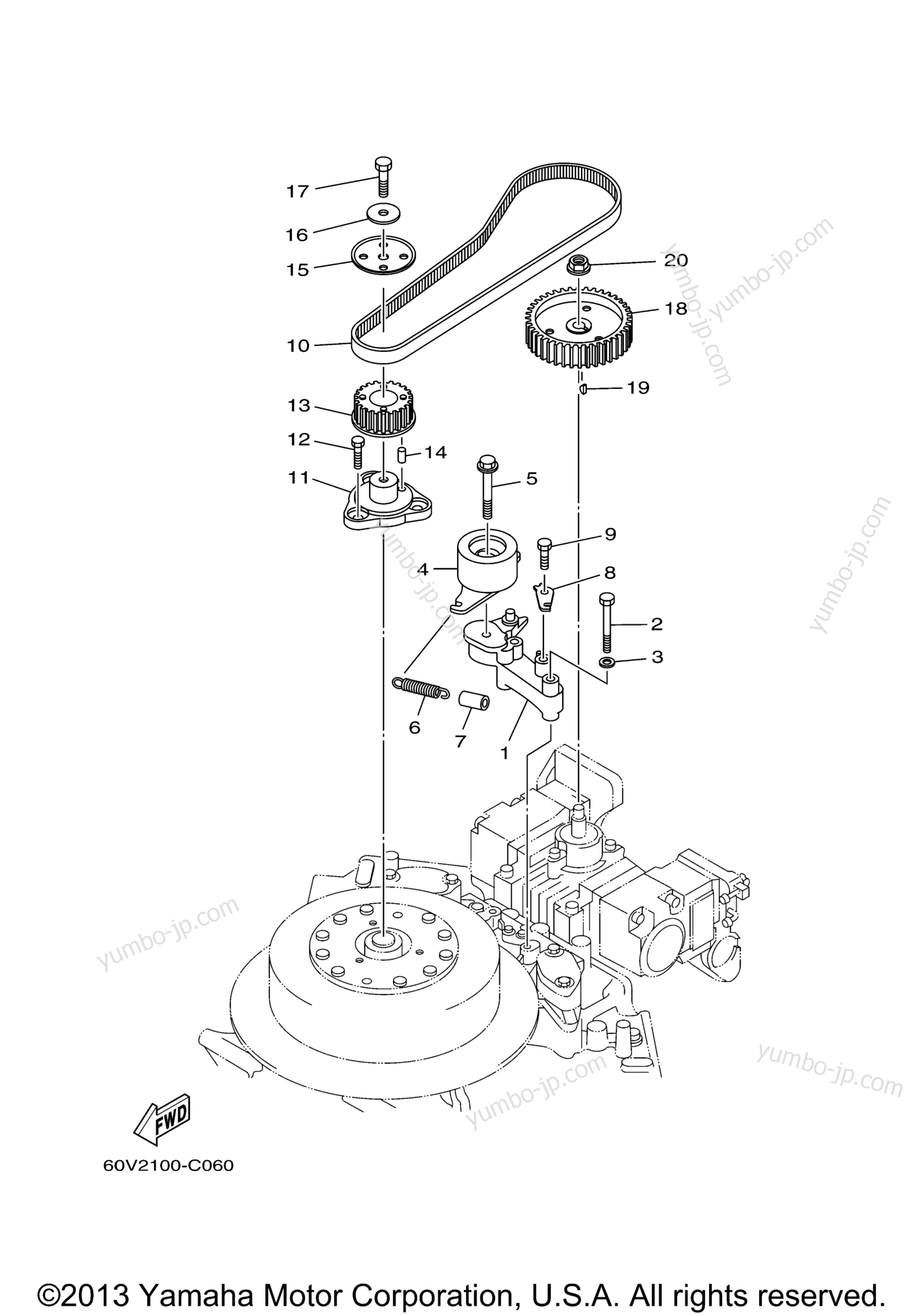 Fuel Pump Drive Gear для лодочных моторов YAMAHA Z300TXR (0405) 6D0-1003215~1002784 LZ300TXR_TUR 6D1-1001558~10018 2006 г.