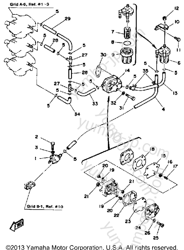 FUEL SYSTEM для лодочных моторов YAMAHA PRO50LH 1987 г.