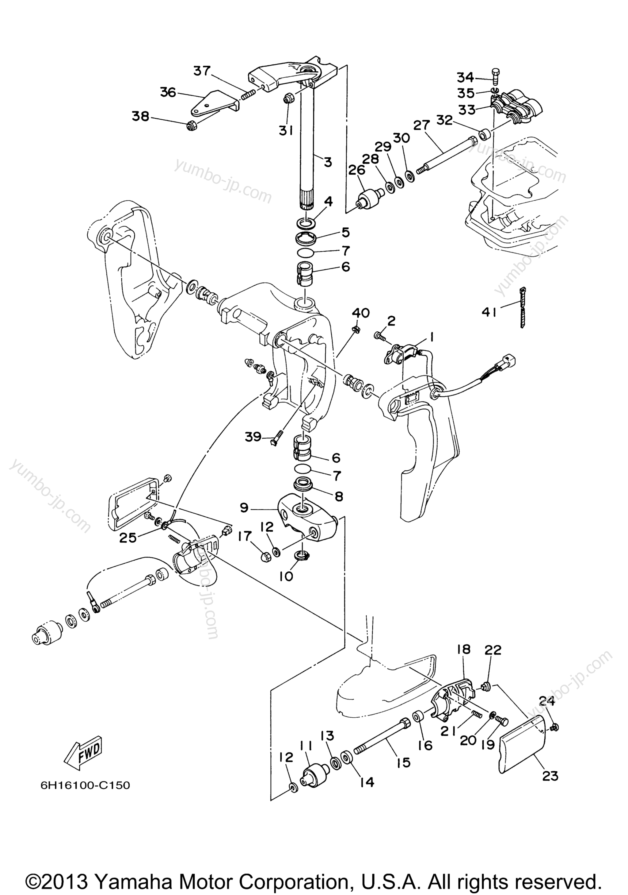 Bracket 2 для лодочных моторов YAMAHA 90TLR (0408) 2006 г.