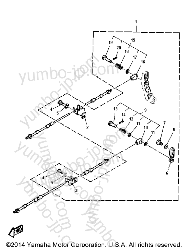 Remote Control Attachment для лодочных моторов YAMAHA C25ELRP 1991 г.