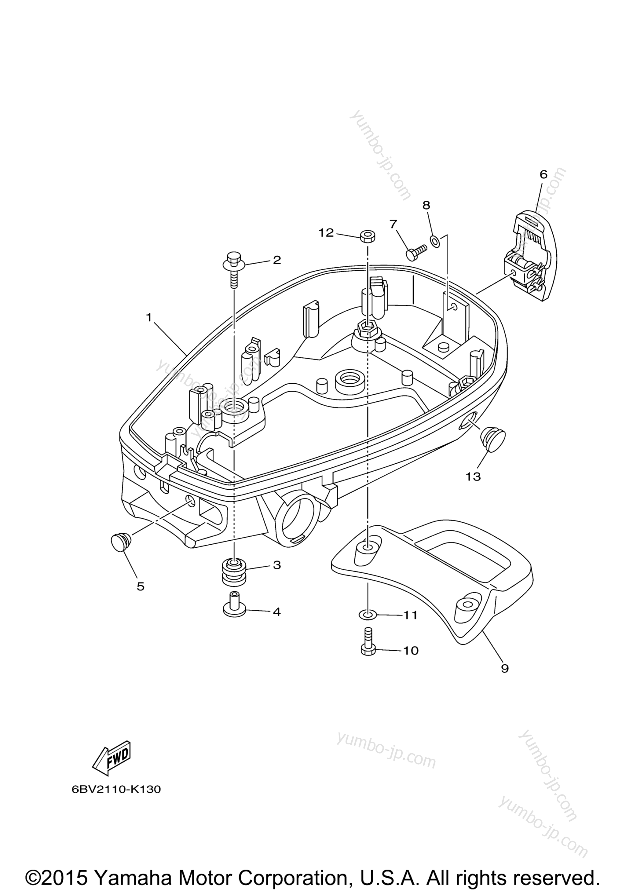 Bottom Cowling for outboards YAMAHA F6LMHA (0710) 2006 year