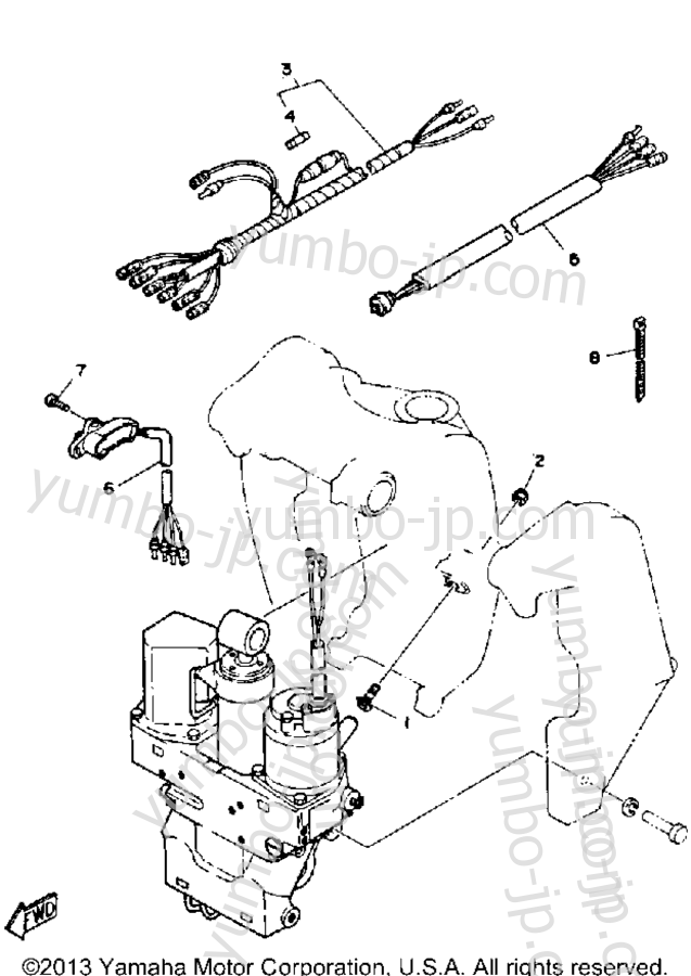 Power Trim Tilt Sender для лодочных моторов YAMAHA 150ETLG-JD (200ETLG-JD) 1988 г.