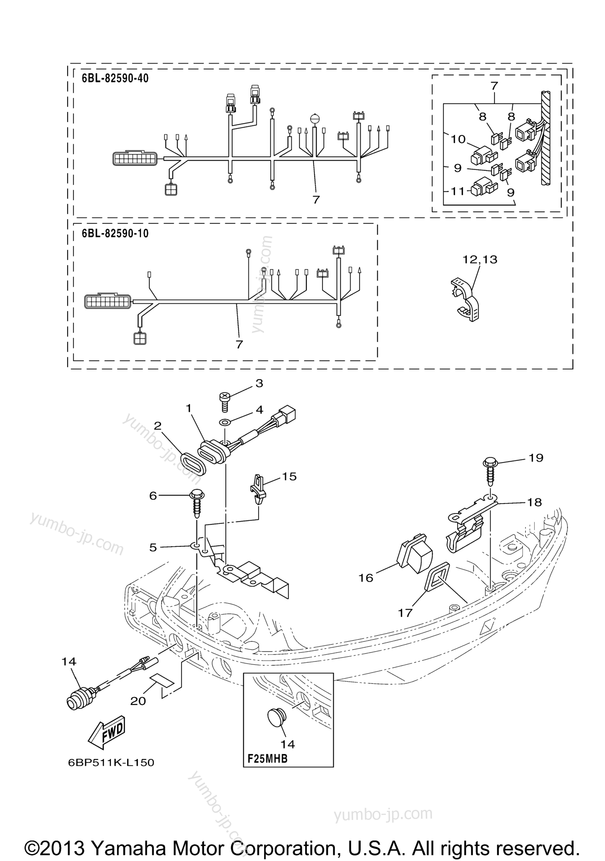 Electrical 4 для лодочных моторов YAMAHA F25LMHB (0113) 2006 г.