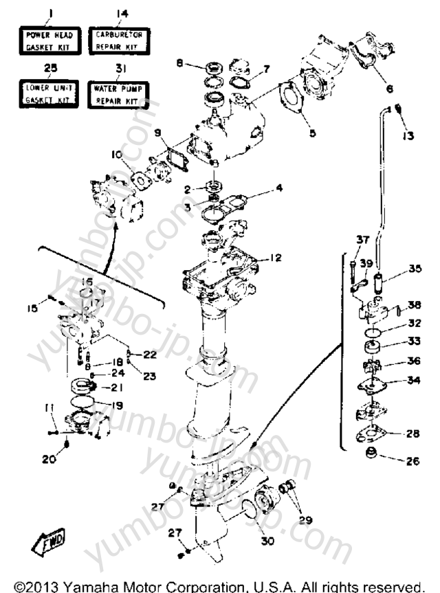 Repair Kit для лодочных моторов YAMAHA 3MLHQ 1992 г.