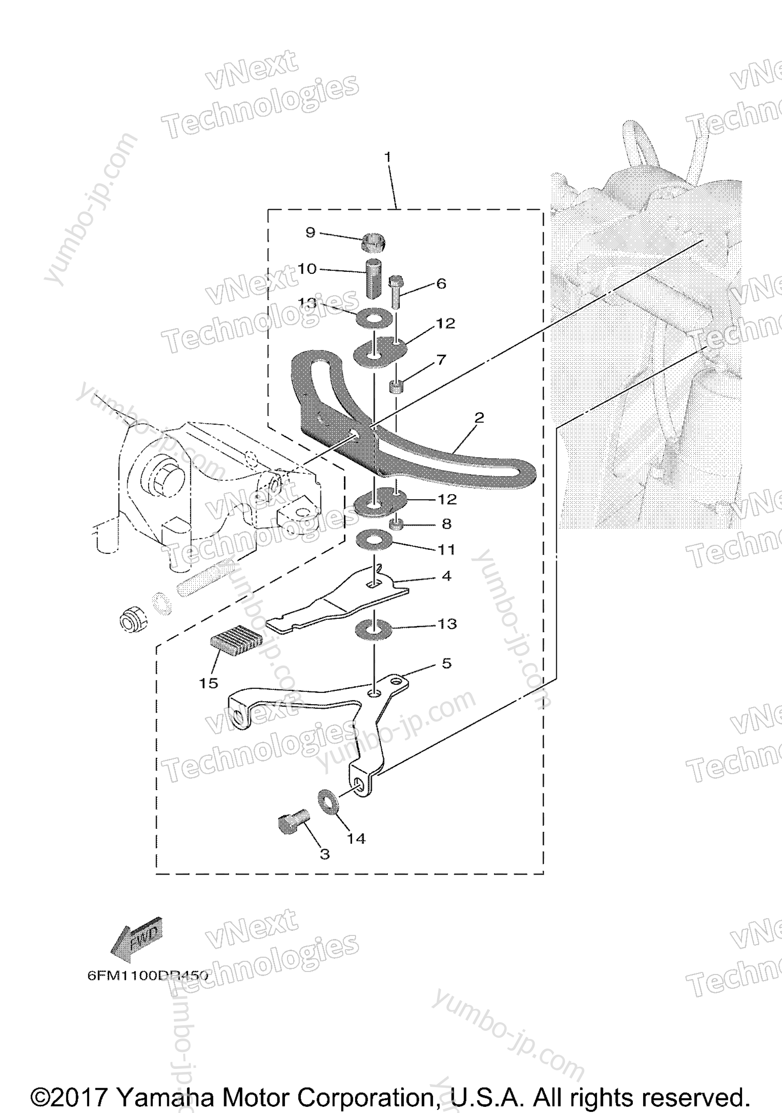 Optional Parts 7 for outboards YAMAHA F25LMHC (1216) 2006 year