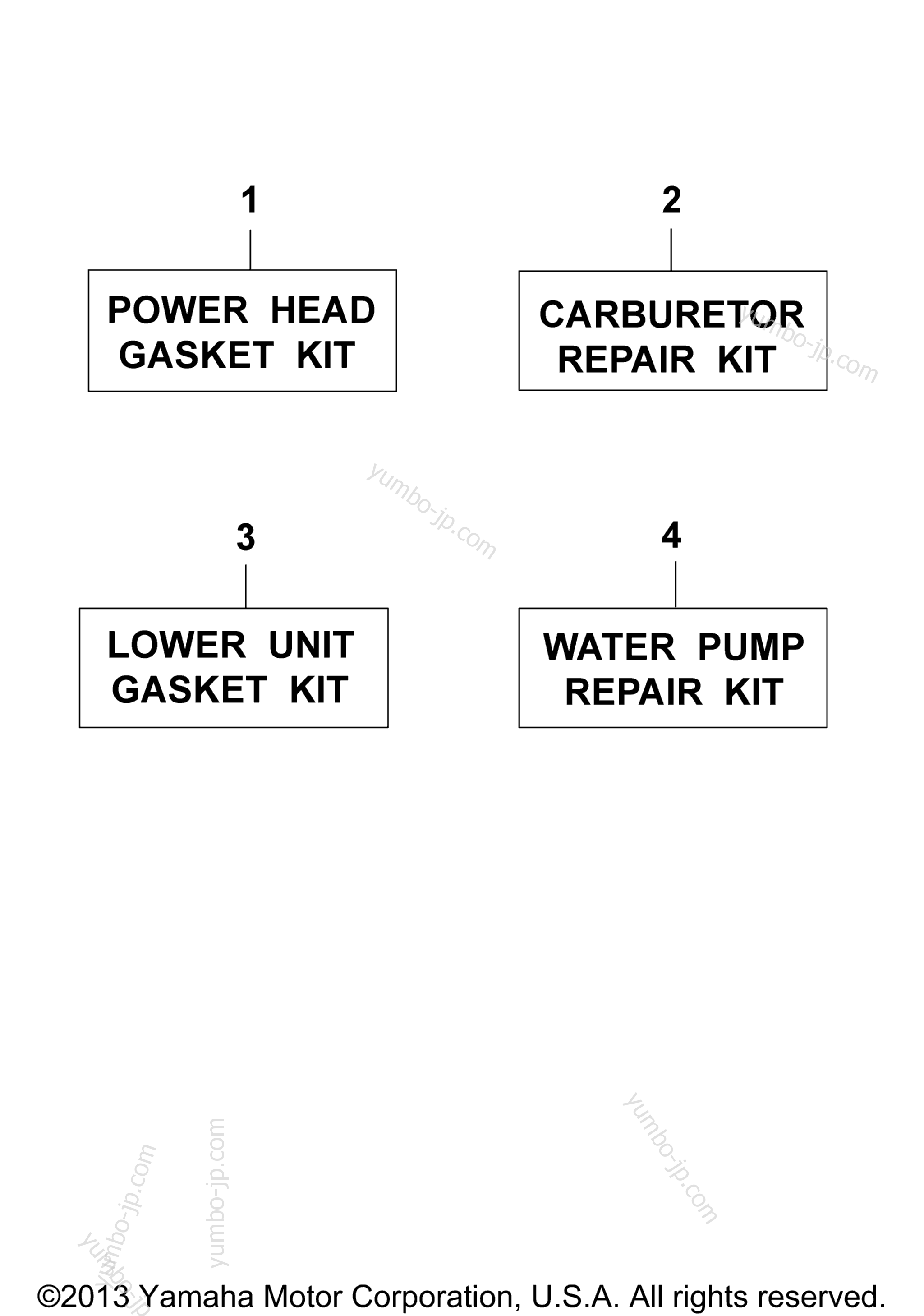Repair Kit for outboards YAMAHA 115ETXJ 1986 year