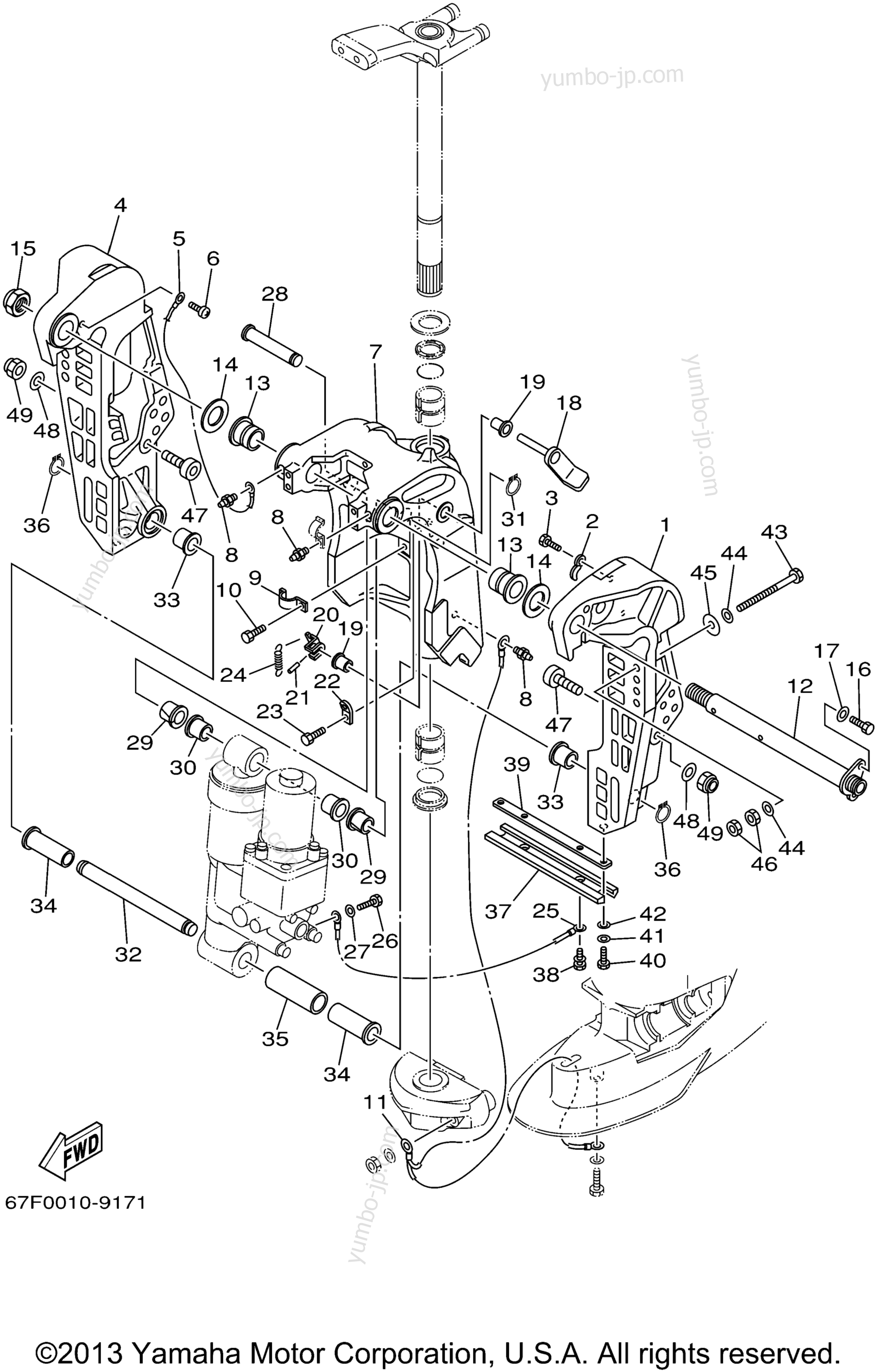 Bracket 1 for outboards YAMAHA F80TLRX 1999 year