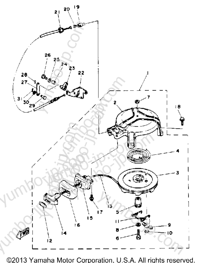 Manual Starter для лодочных моторов YAMAHA 4MSHR 1993 г.