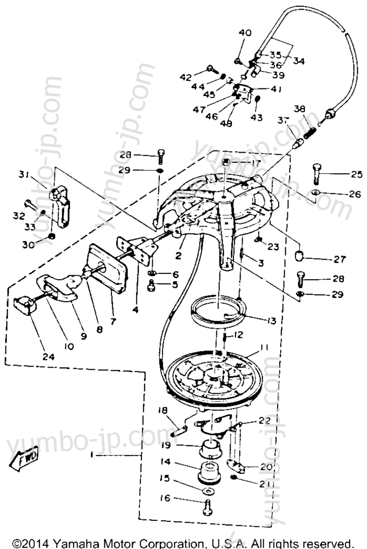 Manual Starter для лодочных моторов YAMAHA C25ELRP 1991 г.