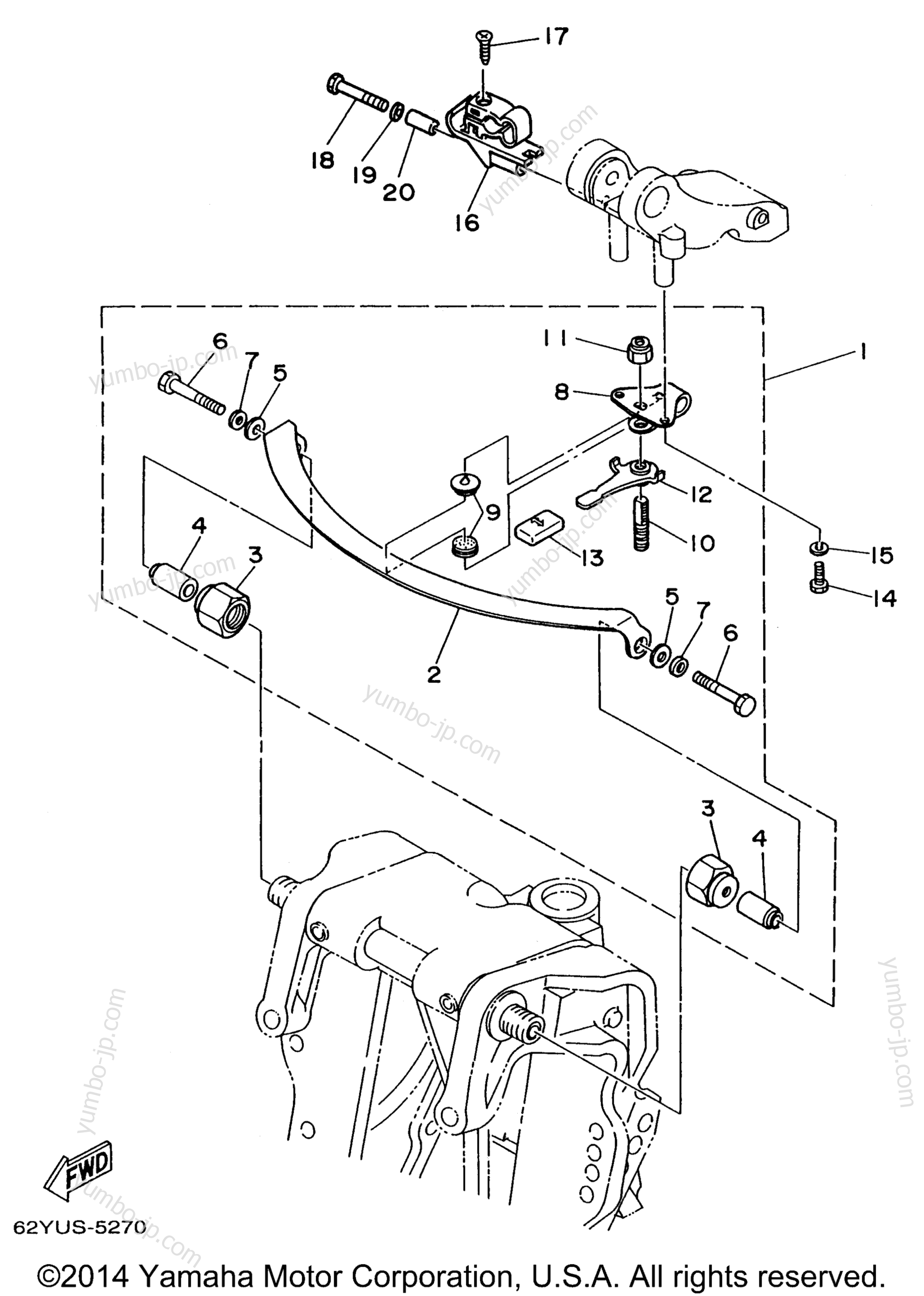 Steering Friction для лодочных моторов YAMAHA F50TLRV 1997 г.