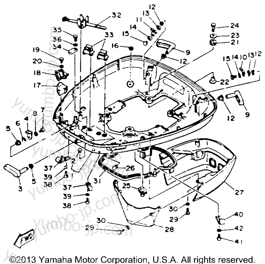 Bottom Cowling для лодочных моторов YAMAHA C115TLRR 1993 г.