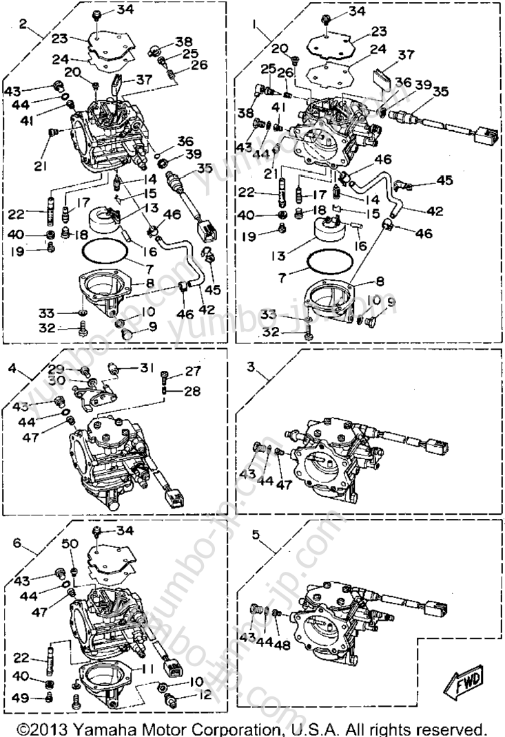 CARBURETOR for outboards YAMAHA L250TXRT 1995 year