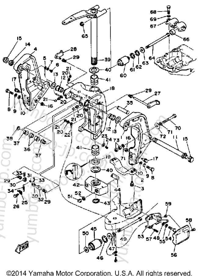 Bracket for outboards YAMAHA V6EXCELLF 1989 year