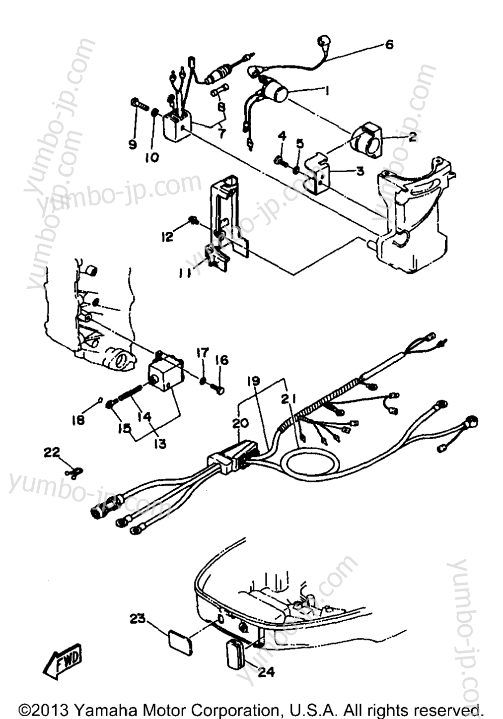 Electric Parts 2 (30Er) для лодочных моторов YAMAHA 30ELHV 1997 г.