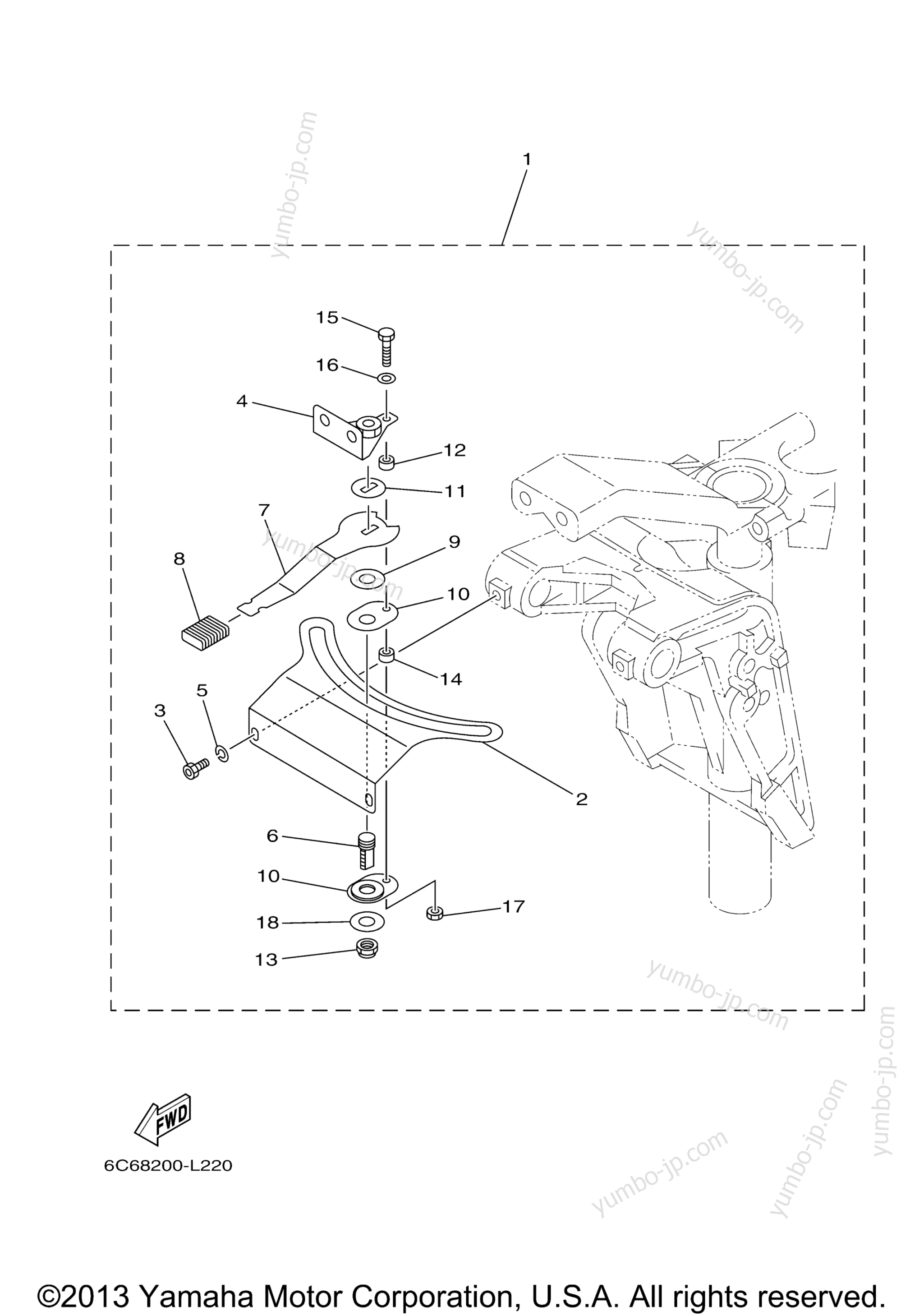 Steering Friction for outboards YAMAHA F60LA_0112 (0112) 2006 year