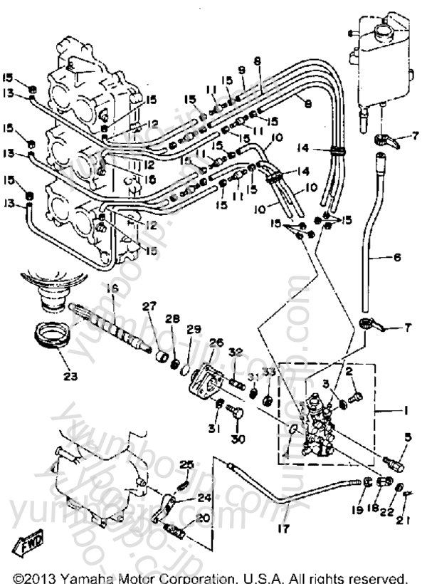 Oil Pump Conversion Kit для лодочных моторов YAMAHA V6SPECIALL 1986 г.