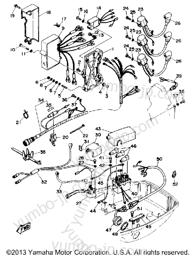 Electric Parts для лодочных моторов YAMAHA 70TLRQ 1992 г.