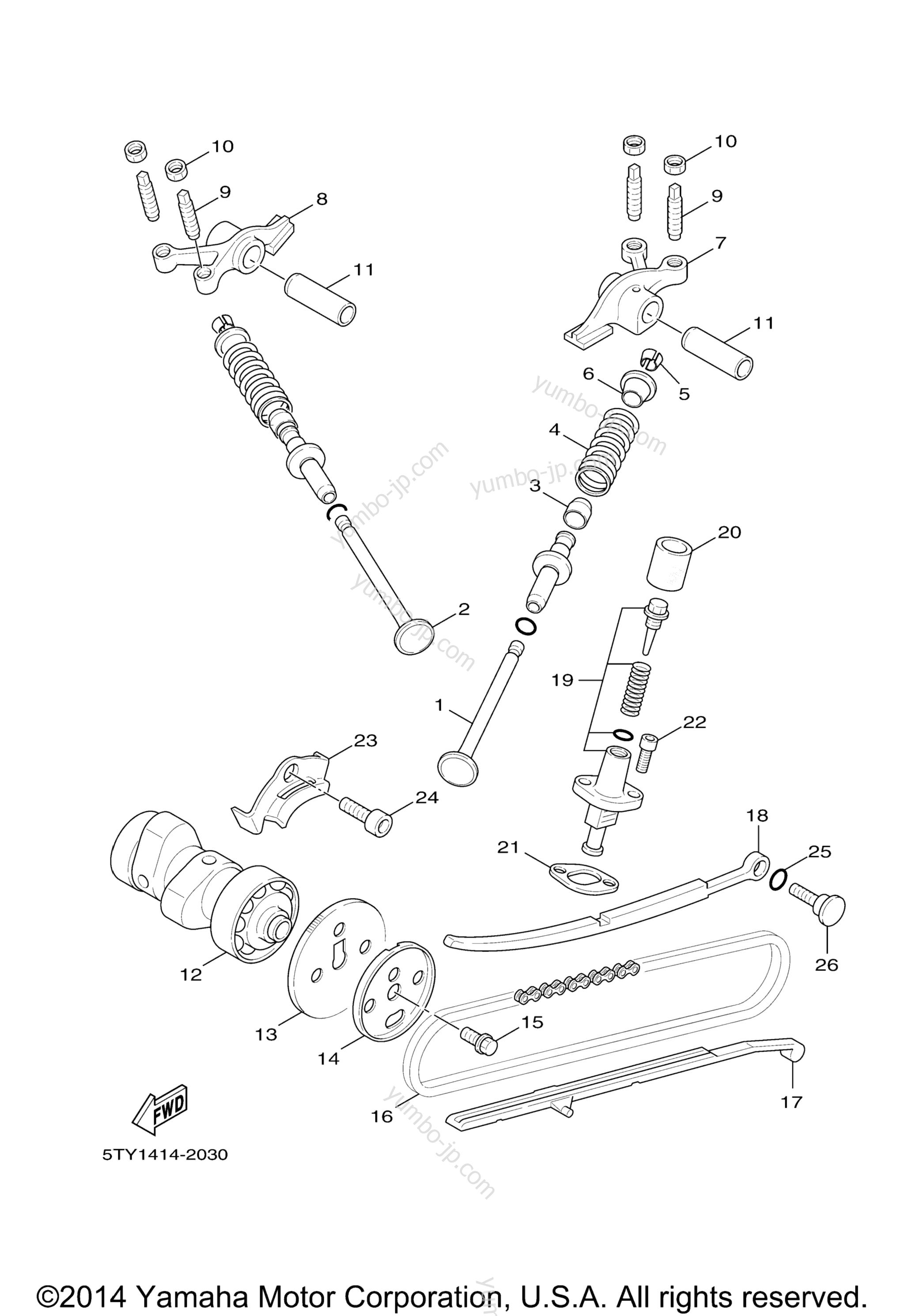 VALVE for scooters YAMAHA ZUMA 125 (YW125FGY) 2015 year