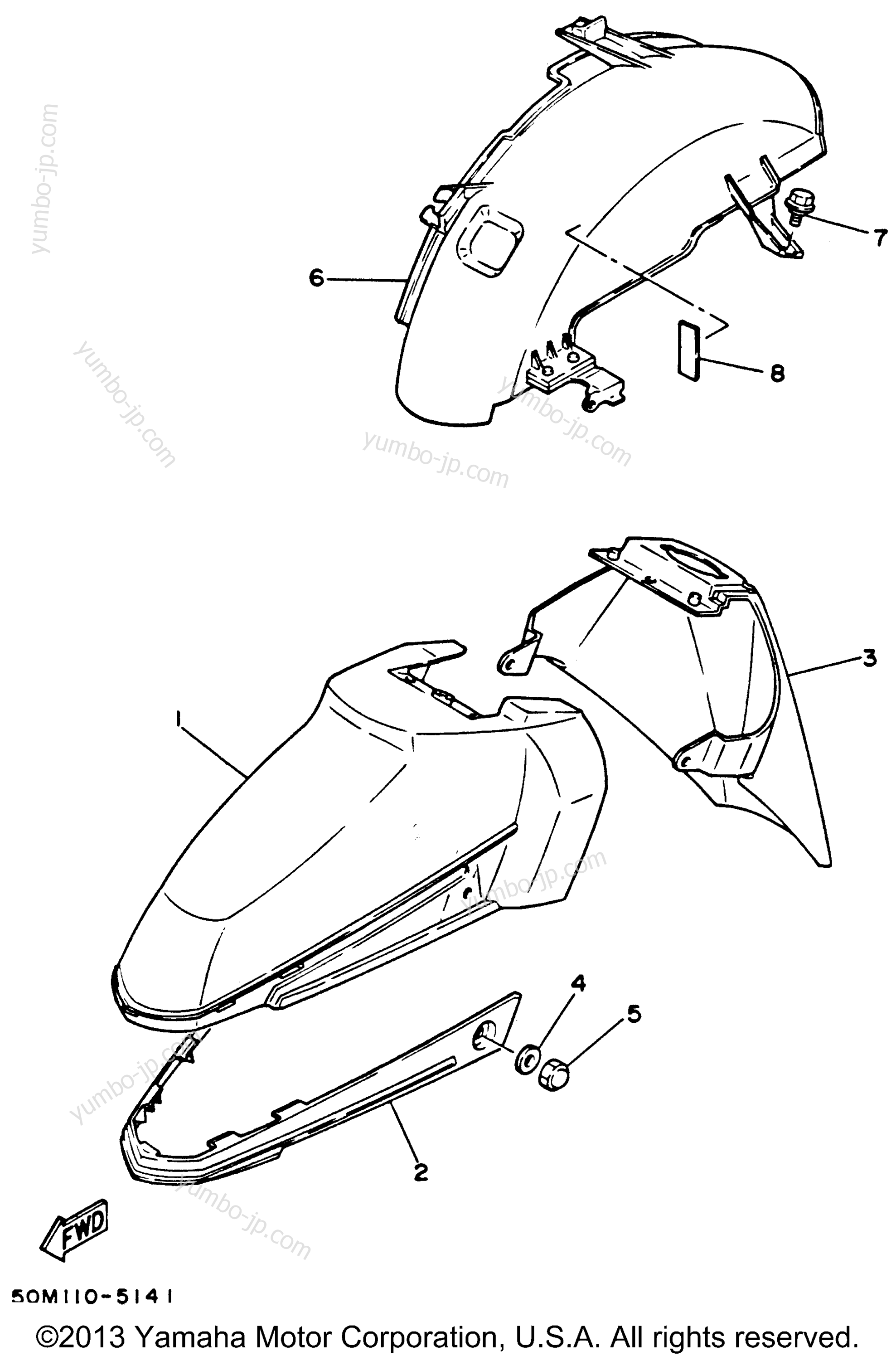 FENDER для скутеров YAMAHA RIVA 125 (XC125L) 1999 г.