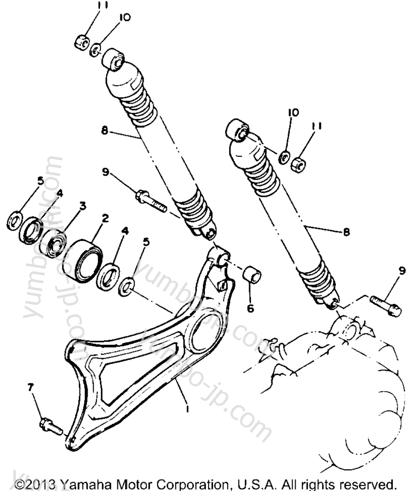 Swing Arm Rear Shocks для скутеров YAMAHA RIVA 125 (XC125F) 1994 г.