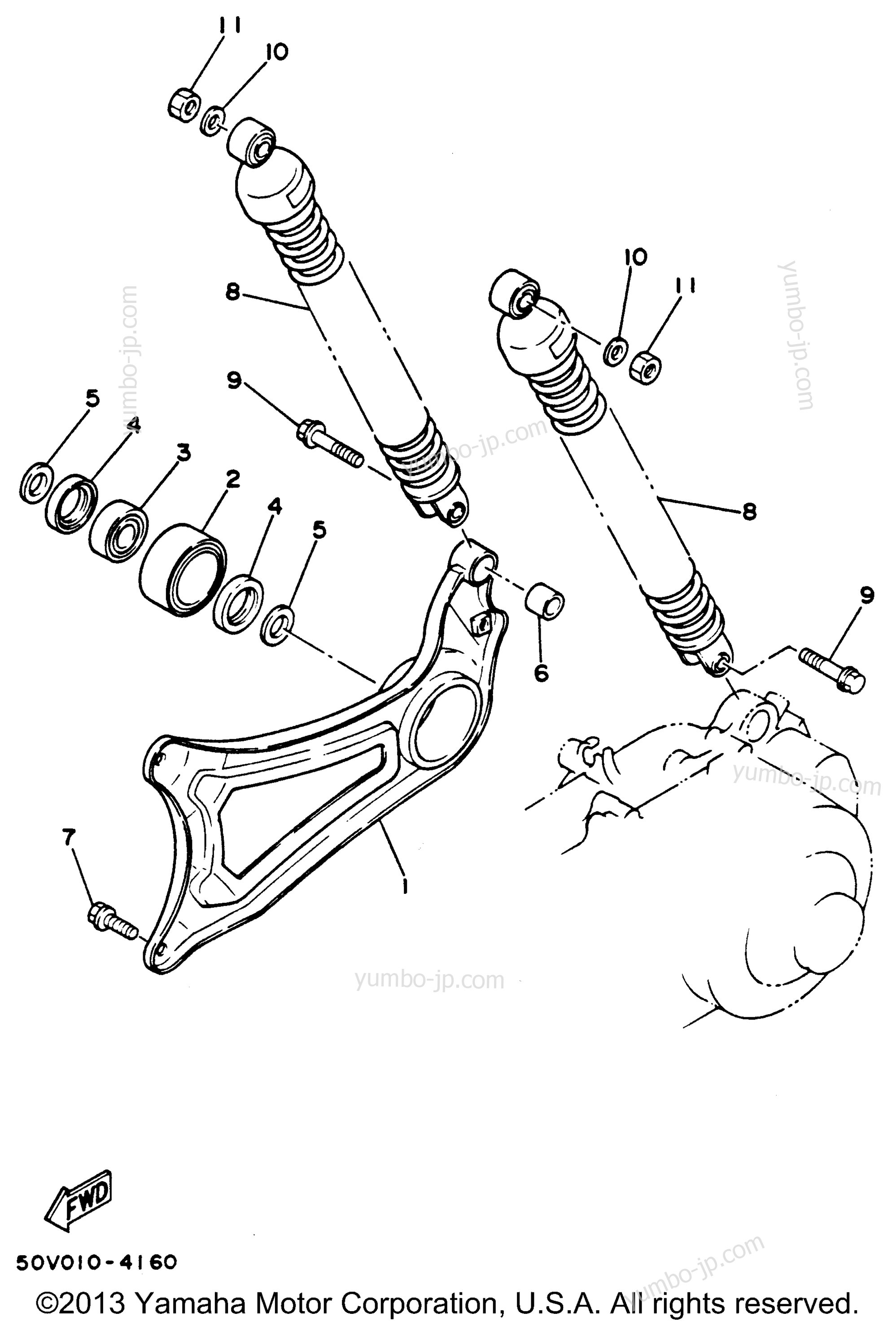 Swing Arm Rear Shocks для скутеров YAMAHA RIVA 125 (XC125G) 1995 г.