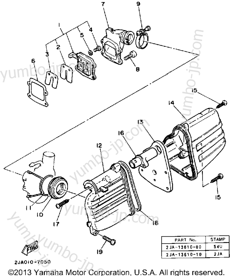 YUMBO | spare parts catalog for скутера YAMAHA JOG (CG50W) 1989 