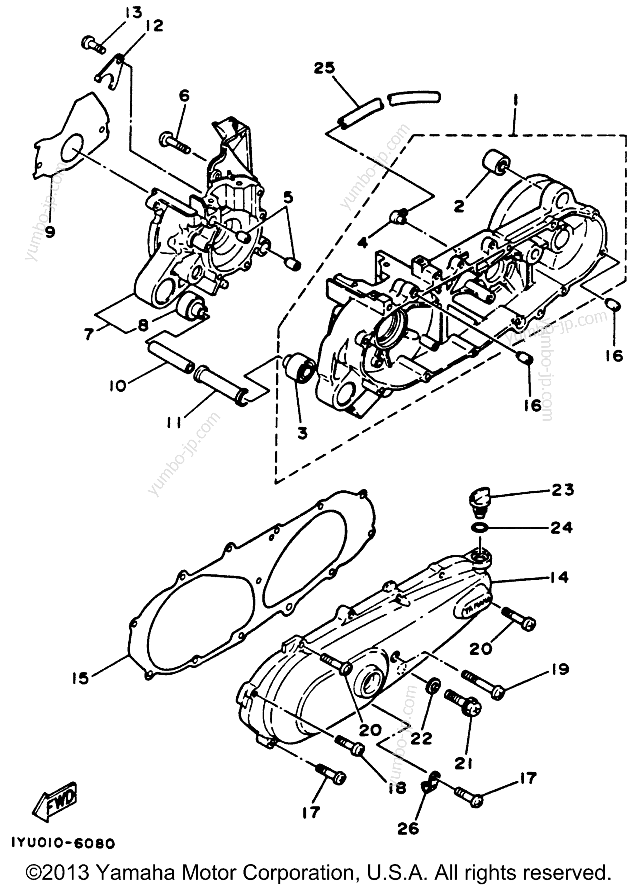 Крышка картера для скутеров YAMAHA RAZZ (SH50G) 1995 г.