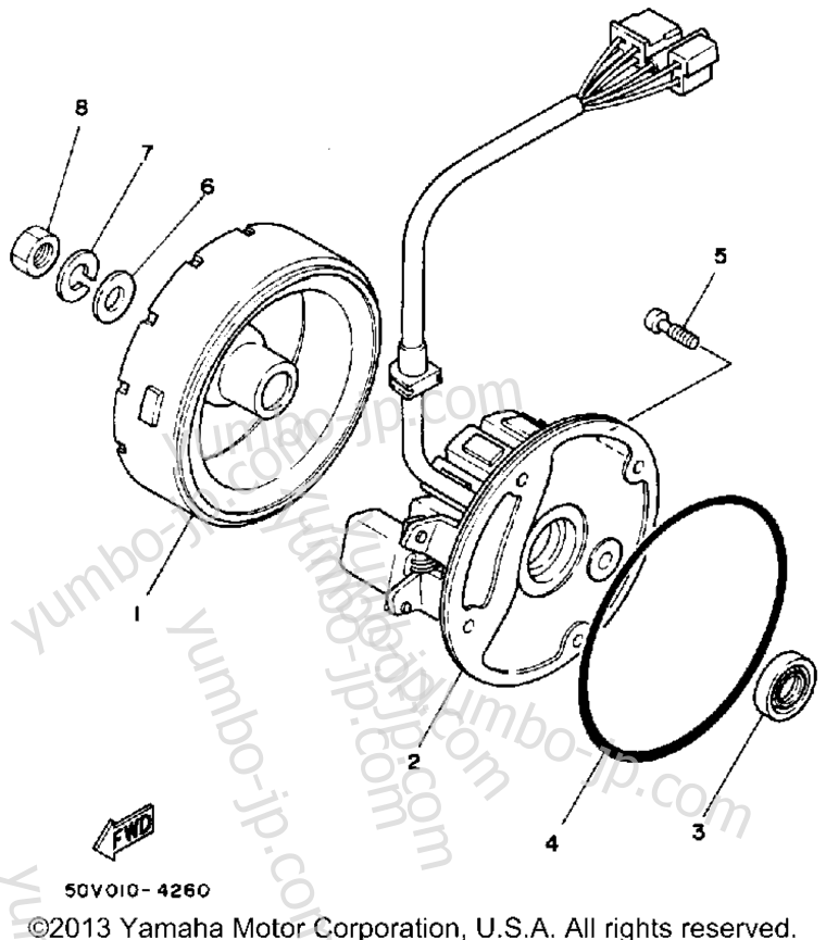 GENERATOR для скутеров YAMAHA RIVA 125Z (XC125ZW) 1989 г.