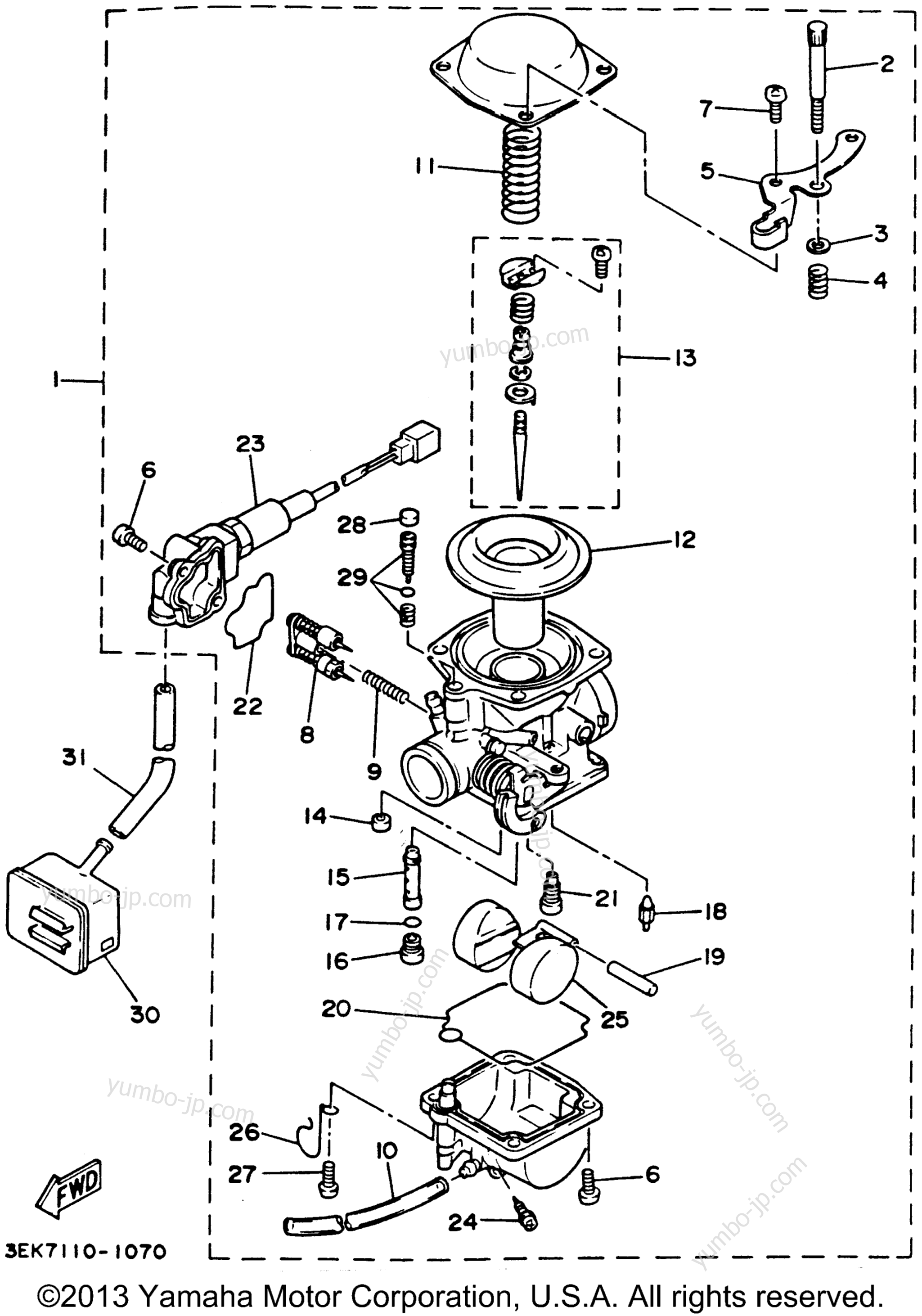 CARBURETOR for scooters YAMAHA RIVA 125 (XC125K) 1998 year
