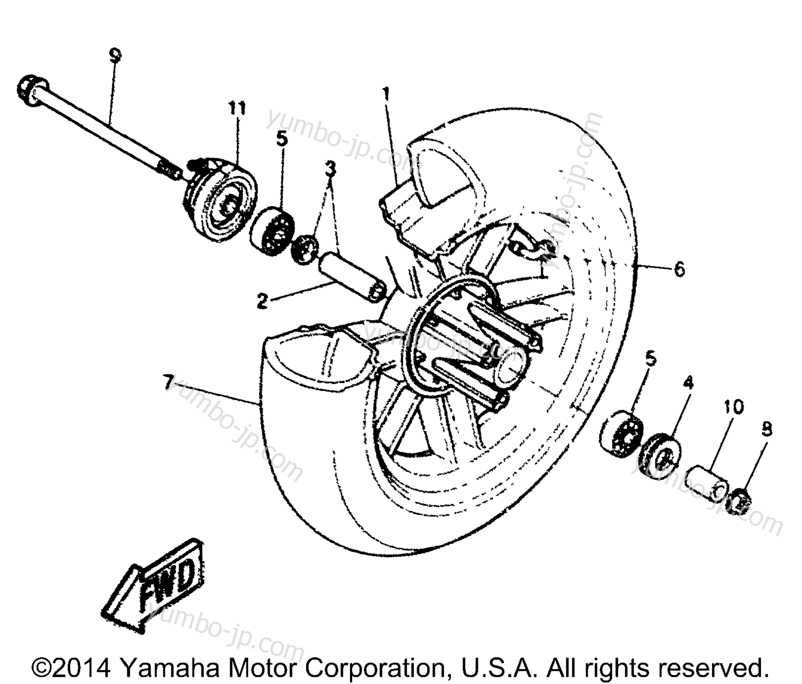 FRONT WHEEL для скутеров YAMAHA ZUMA II (CW50L) 1999 г.