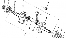 Crankshaft - Piston для скутера YAMAHA RAZZ (SH50MW)1989 г. 