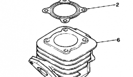 Cylinder Head - Cylinder для скутера YAMAHA RAZZ (SH50U)1988 г. 