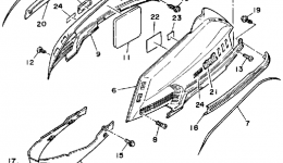 SIDE COVER for скутера YAMAHA RIVA 125Z (XC125ZW)1989 year 