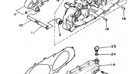 Крышка картера для скутера YAMAHA RAZZ (SH50W)1989 г. 