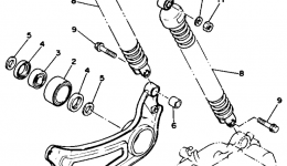 Swing Arm Rear Shocks для скутера YAMAHA RIVA 125 (XC125B)1991 г. 