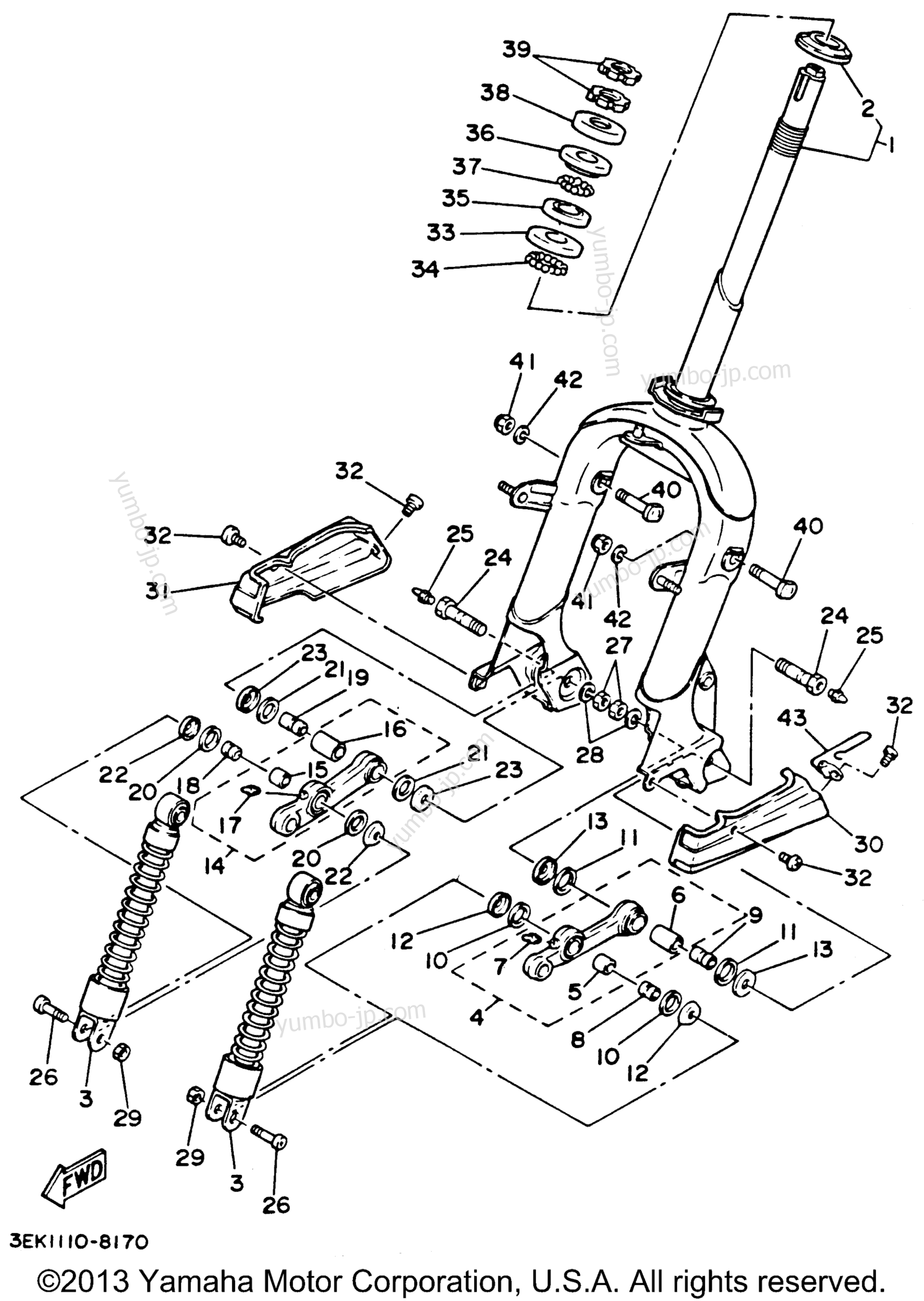 Steering для скутеров YAMAHA RIVA 125 (XC125H) 1996 г.